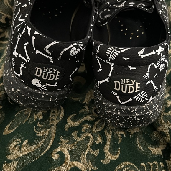 Women’s hey dude Wally skeleton goth Halloween shoes glow in dark - Picture 4 of 7